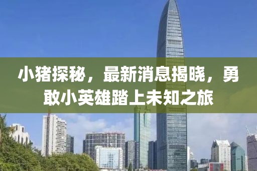 小豬探秘，最新消息揭曉，勇敢小英雄踏上未知之旅