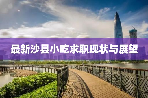 最新沙縣小吃求職現(xiàn)狀與展望