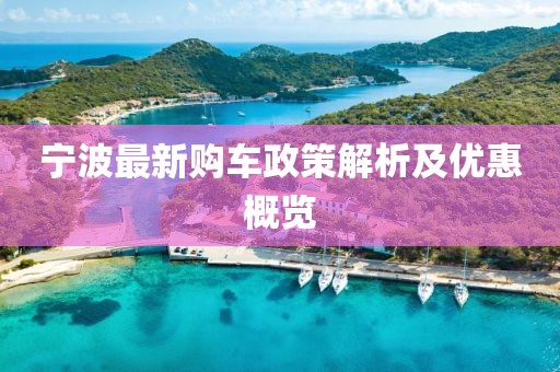 寧波最新購車政策解析及優(yōu)惠概覽