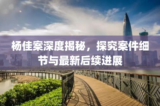 楊佳案深度揭秘，探究案件細節(jié)與最新后續(xù)進展