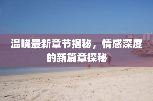 溫曉最新章節(jié)揭秘，情感深度的新篇章探秘