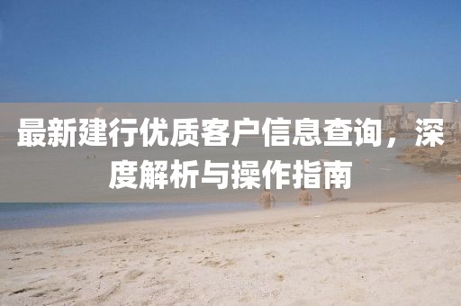 最新建行優(yōu)質(zhì)客戶信息查詢，深度解析與操作指南