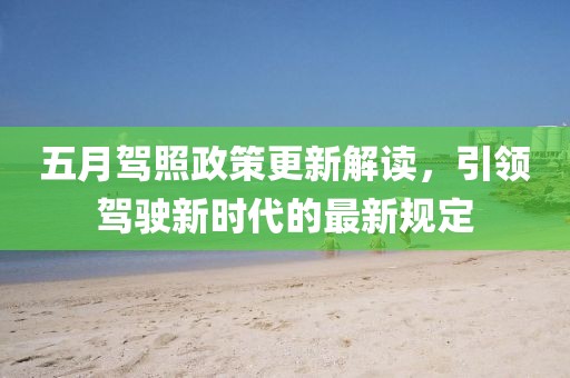 五月駕照政策更新解讀，引領駕駛新時代的最新規(guī)定