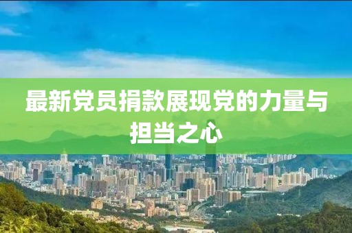 最新黨員捐款展現(xiàn)黨的力量與擔(dān)當(dāng)之心