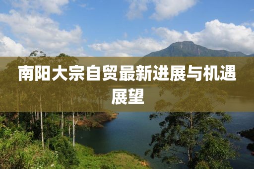 南陽大宗自貿(mào)最新進展與機遇展望