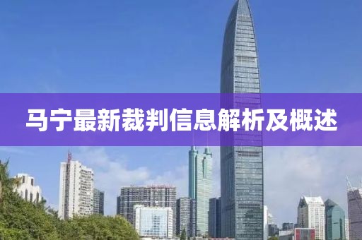 馬寧最新裁判信息解析及概述