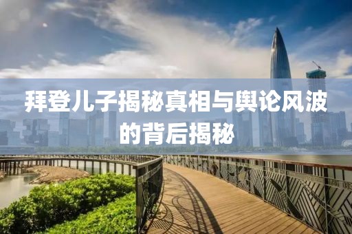 拜登兒子揭秘真相與輿論風波的背后揭秘