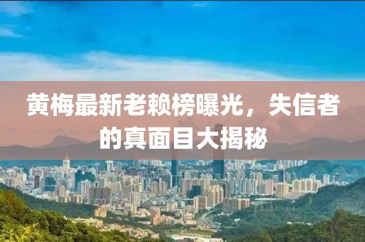 黃梅最新老賴榜曝光，失信者的真面目大揭秘