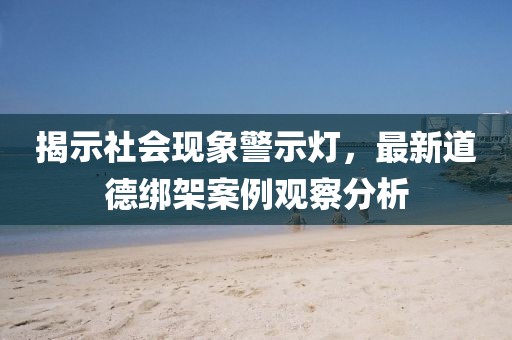 揭示社會現(xiàn)象警示燈，最新道德綁架案例觀察分析